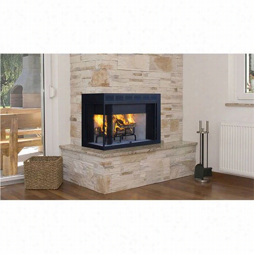 Superior Fireplaces Wrt40clwsi 36"" Radiant Left Corner Wood-burning Firelace With White Stacked Liner