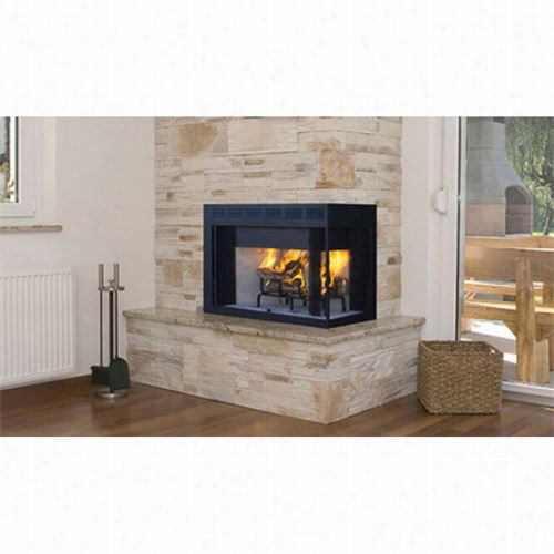 Superior Fireplacws Wrt40crwsi 36"" Radiant Right Corner Wood-burning  Fireplace With White Staacked Liner