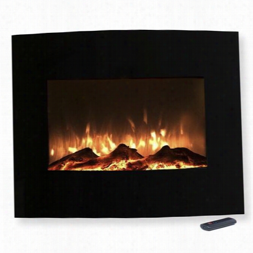 Trademark Firepalces 80-455s 25 "" Mini Curved Walll And F Loor Mount Fireplace In Black