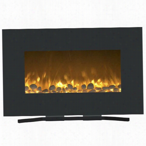 Trademark Fireplaces 80-wsg03 36"" Color Changing Wall Mount Loor Stand Fireplace In Black With Remote