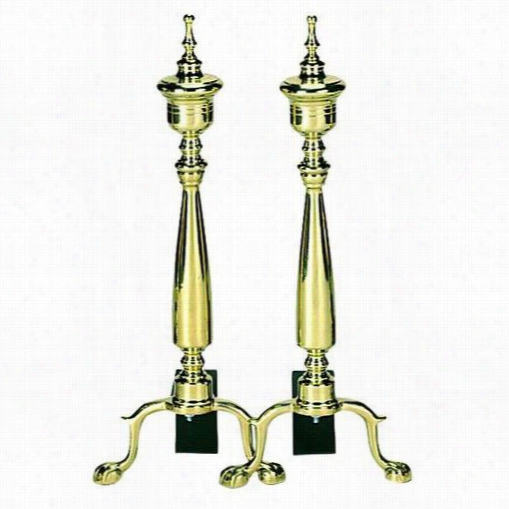 Unif Lame A-9126 22-1/2""h Utn Andirons In Sloid Brass