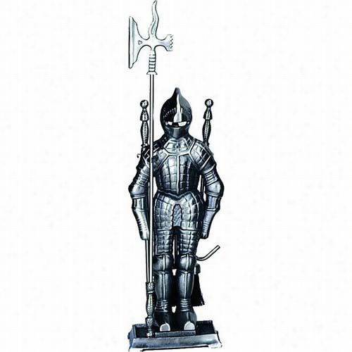 Uniflame F-7520 29""h 4 Pieces Mini  Soldier Fireset In Triplr Plated Pewter