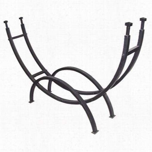 Uniflame W-1859 43""h Contemporary Curved Log Rack In Black