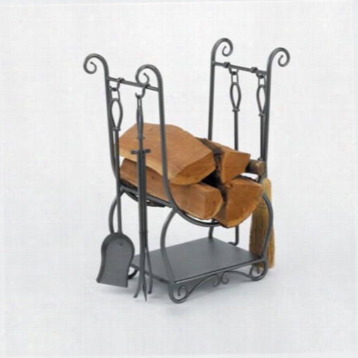 Woodfield 61270 Vintage Iron Log Holder With Tools