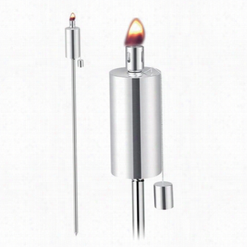 Anywhere Fireplace 90292 Cylinder Shaaped Stainelss Steel Garden Torch - Regular Of 2