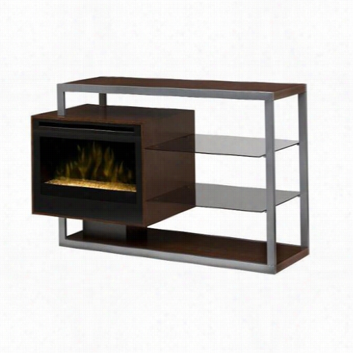 Dimplex Ggds25g-1307wn Hadley Media Bracket Electric Fireplace In Walut With Glass Ember Bed