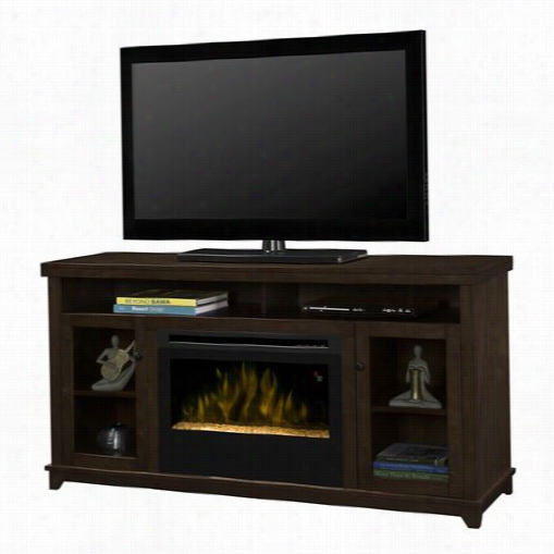 D Impkex Gds25g-1491kn Dupont Electric Fireplace Media Consolei N Brown With Glass Ember Bed