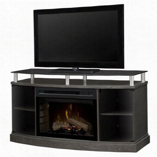 Diimplex Gds25hl-1015sc Indham Electric Fireplace Media Console In Silver Charcoal With Realogs