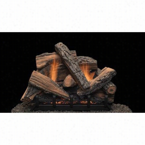 Majestic 30st-r-24nb 10 Piece Split Timebr Refractory Log Set With Natural Blaze Ven Tfree 30"&uot; Burner
