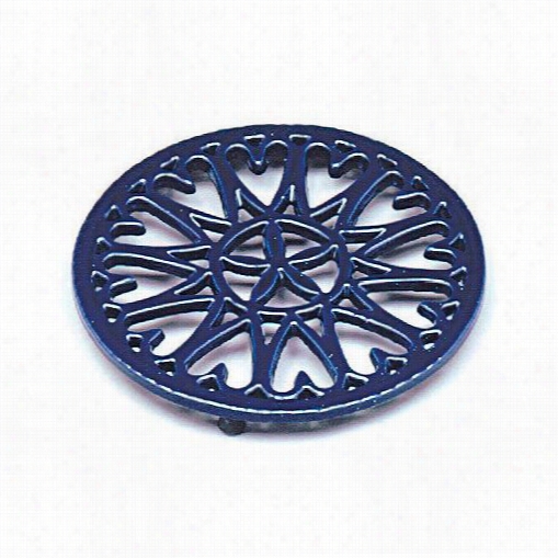 Minutema N C-33bl 7"" Unburst Cast  Iron Trivet In  Enamel Blue