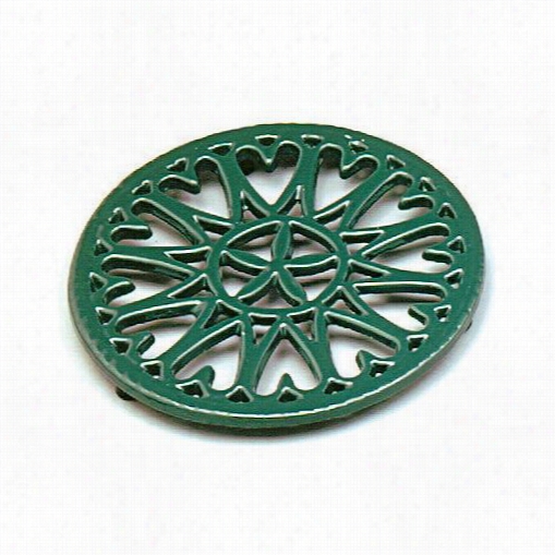 Minuteman C-33gr 7"" Sunburst Cast Iron Trivet In Enamel Green