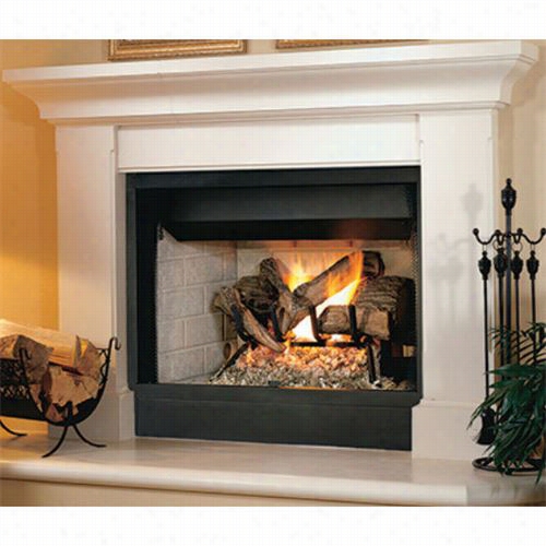 Superior Fireplaces Brt2532tmn 32"" B-vent Fireplace With White Stacked Hearth And Millivolt Control
