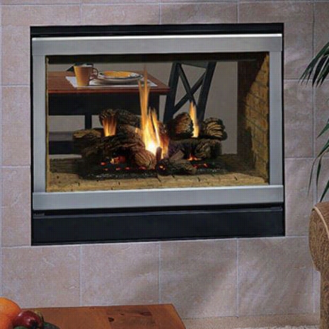 Superior Fireplaces Ebvst 40"" Elite Radiant See-throuugh Bv-ent Gas Fireplace With Black Interior And Millivolt  Control