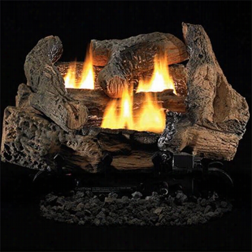 Superior Fireplaces Lvd24go-vd1824 24"" Golden Oak Log Set With 18&quo;t"/24"&quo; Dual Yellow Flame Burner And Manual Control