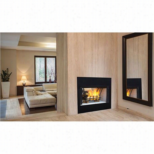 Superior Fireplaces Wrt40stws 36"" Radiat See-thru Wood-burning Fireplace With White Stacked Liner
