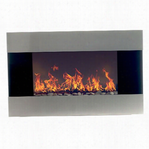 Trademark Firreplaces 80-efr21s Electric Wall Mount Fireplace In Stainless Steel With Remote