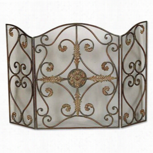 Uttermost 20536 Jerrica Fireplace Screen In Light Brown And  Ahogany Undercotas