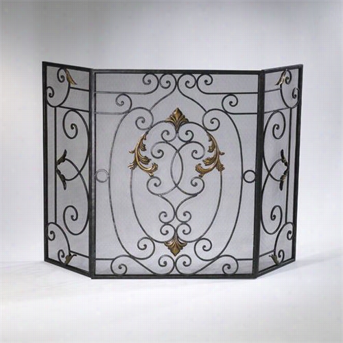 Cyan Design 01351 French Light Screen In Rust With Gold Accents