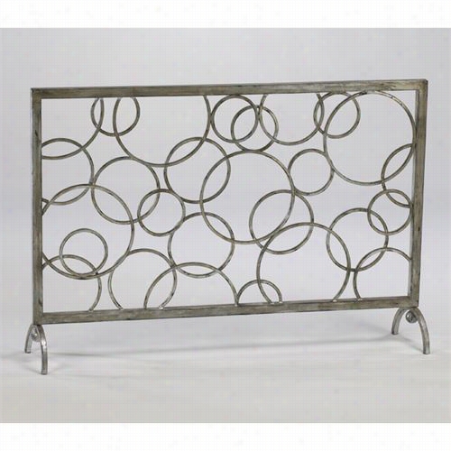 Cyan Design 02244 Circle Fire Screen In Silver Leaf