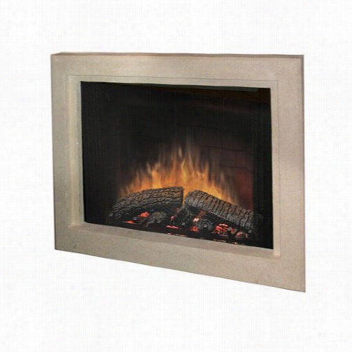 Dimlex Bf39stp-bsstn 39"" Standard Built-in Firebox Package With Stone-look Pict Ure F Rame Encircle