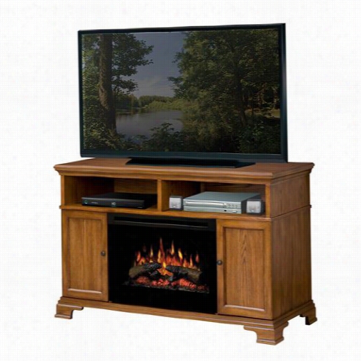 Dimplex Gds25-1055do B Rookings Electric Fireplace Media Conole In Dark Oak With Logs