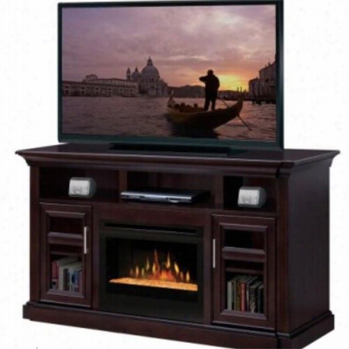 Dimplex Gds25g-1242e Bailey Media Console Electric Fireplace In Espresso Withg Lass Cinders