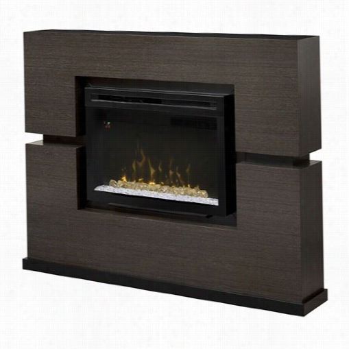 Dimplex Gds33hg-1310rg Linwood Electric Fireplace In Rift Rey Wiht Acrylic Ice