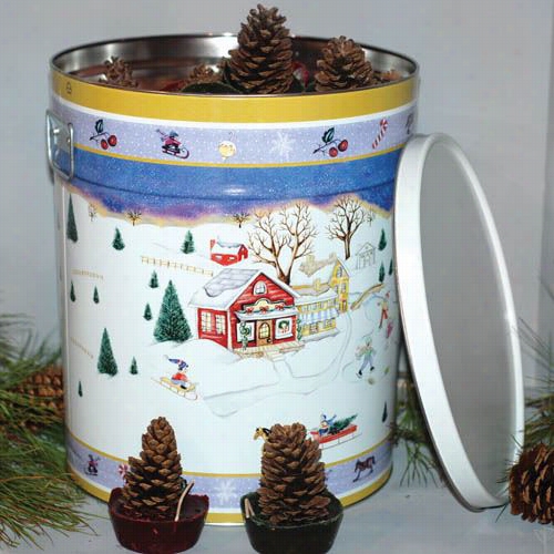 Goods Of Thee Woods 10281 Cone Starters In Holiday Tin With Design Varies