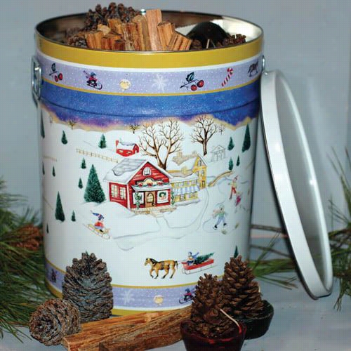 Goods Of The Woods 10306 Large Holiday Tin With Design Varie S