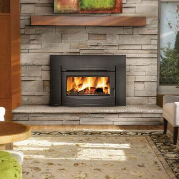 Nwpoleon Epi3c Wood Burning Contempory Black Front Fireplace Insert