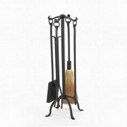 Woodfield 61221 Wrought Iron 4 Pieces Ttool Set With Ring Hanldes In Black