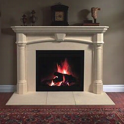 Bal Mer Mantels 4151-tck-20x68 Aspen Thincast Stone Mantel With Surround And 20"" X 68"" Hearth