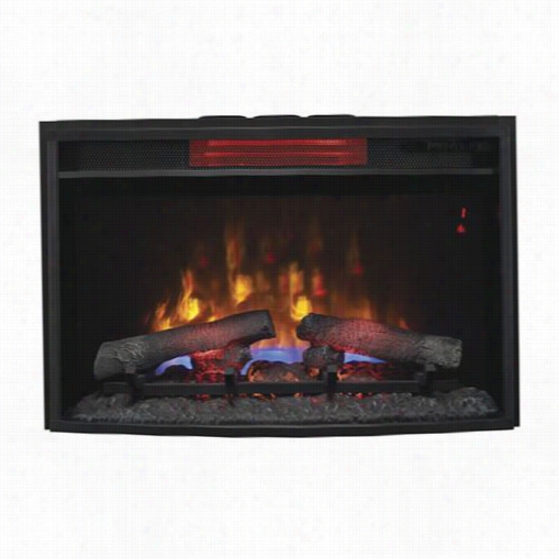 Classic Flame 25ii310gra Electric Insret 25"" Curved Infraredspectrafire Plys Insert With Safer Chew Ni Black