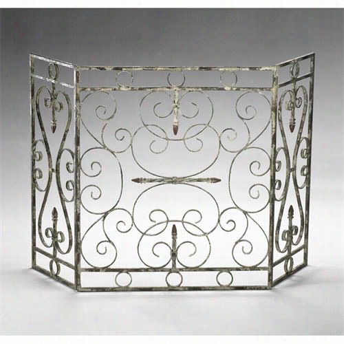 Cyan Design 04084 Crawford Fire Screen In Distressed Atique White