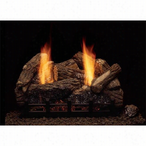Majestic 18nb 18"" Natural Blaze Burner Upon Remote Control And 18&quo;t" 7 Pidce Kentucky Wildwood Profoundly Definition Refractory Log Set