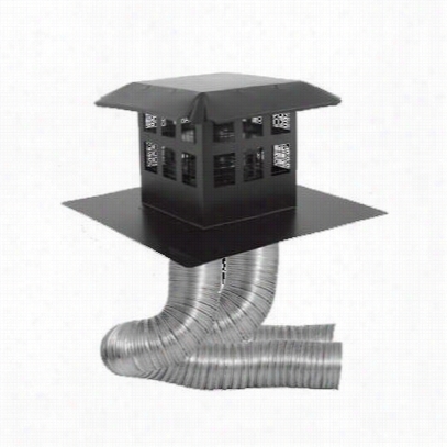 M&g Duravent 46dva-cl33pp 4"&quoy; X 6-5/ 8"" Co-linear Dirrct Vent Masonry Chimney Conersion Kit With 3"" X  30' Flex And Prairie Head-cover Style