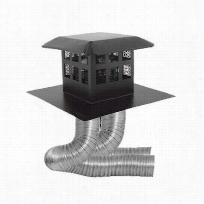 M&g Duravent 46dva-cl34p 4"" X 6-5/8"" Co-linear Irect Vwnt Masonry Chimney Conversion Kit With 4"" X 30' Flex And Prairiecap Style