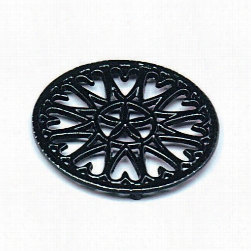 Minuteman C-33bk 7"" Sunburst Cast Iron Trivet In Ena Mel Black