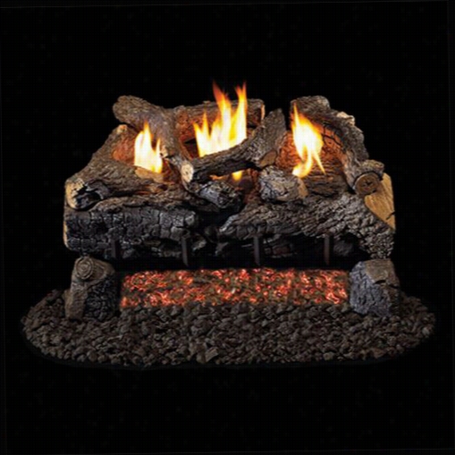 Peterson Real Fyre Ecvg18-2 Evening Fyre Charred Vent Free Gas Log Set For See-thhru Fireplace By The Side Of G18 Burner