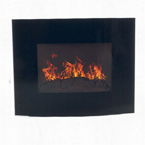 Tradmark Ifreplaces 80-ef455s Curved Glass Electric Wwall Mount Fireplace In Black With Rmeote