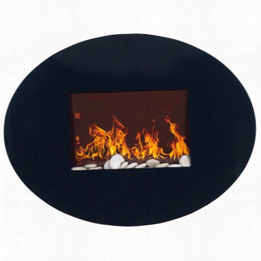 Trademark Fireppaces 80-ef456s Oval Glass Electric Wall Mount Fireplace In Black