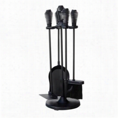Uniflame F-1032 5 Piece Stoveset  In Black With Spring Handles