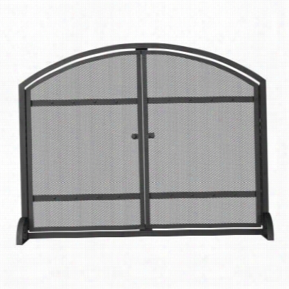 Uniflame S-1066 Single Panel Screen In Blck With Doors  And  Rivets