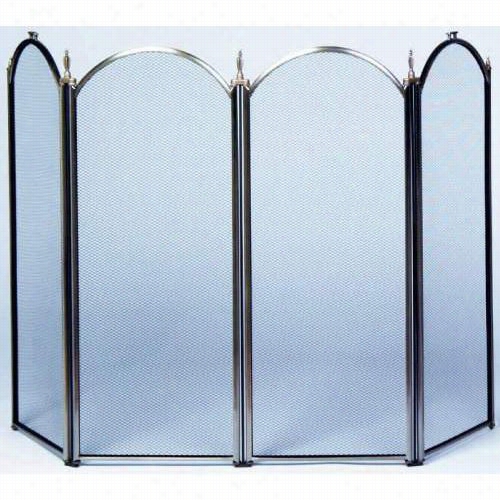 Uni Flame S41010ab 322""h 4fold Screen In Antique Brass