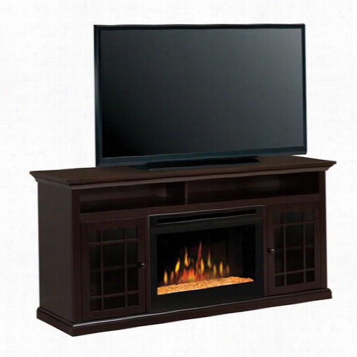 Dimplex Gds25g-1388dr Hazelwood M Edia Console Eoeectric Fireplace In Espresso With Glass Ember Bed