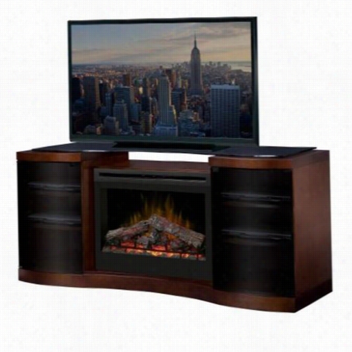 Dimplex Gds33-1246wal Acton 72"" Media Console Electric Firepllace In Walnut With Logs