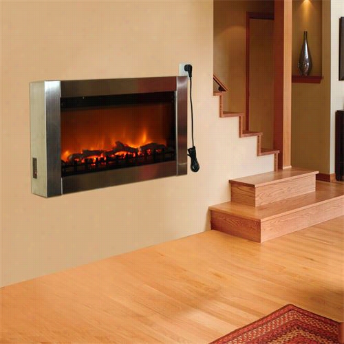 Lava Heat Lhi-giovanni-1500w-ss-el Giovanni Led Wall Firsplace/heatre In Stainlesss Steel