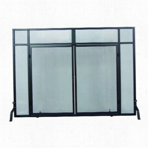 Minuteman S-66 Windowpan Efireplac E Screen In Black Powder Coated With Doors