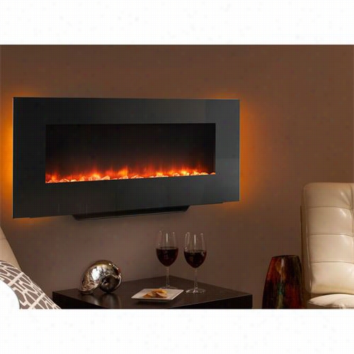 Monessen Sf-wm94-bk 94&quott&;quot; Wall Mount Linear Electric Fireplace With Celan, Flat Face And Fxied Glass