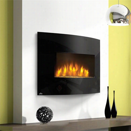 Napoleon Efc32h 32"" Curved Black Wall Mount Electric Fireplace
